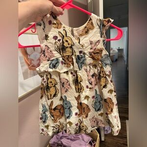 Pink chicken bunny dress 2Y